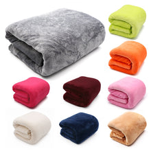 Load image into Gallery viewer, Light Thin  Mechanical Wash flannel Blanket Plaids super warm soft blankets throw on Sofa/Bed/ Travel patchwork solid Bedspread