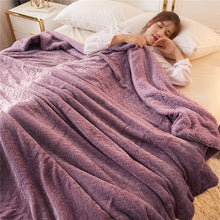 Load image into Gallery viewer, Green fleece blankets and throws Adult Thick Warm winter Blankets Home Super Soft duvet luxury solid Blankets On twin Bedding