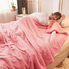 Load image into Gallery viewer, Green fleece blankets and throws Adult Thick Warm winter Blankets Home Super Soft duvet luxury solid Blankets On twin Bedding