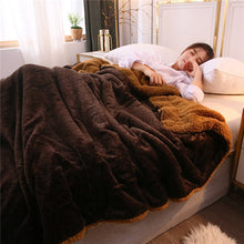 Load image into Gallery viewer, Green fleece blankets and throws Adult Thick Warm winter Blankets Home Super Soft duvet luxury solid Blankets On twin Bedding