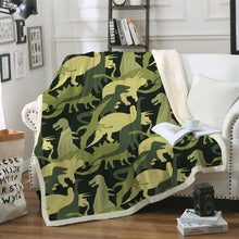 Load image into Gallery viewer, Bedding Outlet Dinosaur Fluffy Blanket Jurassic Soft Blanket Boys 3D Animal Sherpa Blanket Tyrannosaurus Bedding Cobertor 004