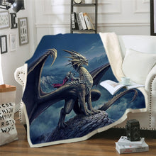 Load image into Gallery viewer, Bedding Outlet Dinosaur Fluffy Blanket Jurassic Soft Blanket Boys 3D Animal Sherpa Blanket Tyrannosaurus Bedding Cobertor 004