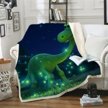 Load image into Gallery viewer, Bedding Outlet Dinosaur Fluffy Blanket Jurassic Soft Blanket Boys 3D Animal Sherpa Blanket Tyrannosaurus Bedding Cobertor 004