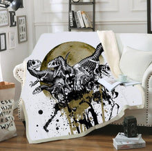 Load image into Gallery viewer, Bedding Outlet Dinosaur Fluffy Blanket Jurassic Soft Blanket Boys 3D Animal Sherpa Blanket Tyrannosaurus Bedding Cobertor 004