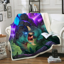 Load image into Gallery viewer, Bedding Outlet Dinosaur Fluffy Blanket Jurassic Soft Blanket Boys 3D Animal Sherpa Blanket Tyrannosaurus Bedding Cobertor 004