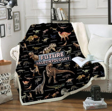 Load image into Gallery viewer, Bedding Outlet Dinosaur Fluffy Blanket Jurassic Soft Blanket Boys 3D Animal Sherpa Blanket Tyrannosaurus Bedding Cobertor 004
