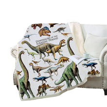 Load image into Gallery viewer, Bedding Outlet Dinosaur Fluffy Blanket Jurassic Soft Blanket Boys 3D Animal Sherpa Blanket Tyrannosaurus Bedding Cobertor 004